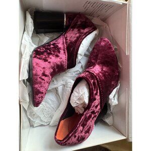 NWB Phillip Lim Deep Purple Velvet Comfortable Block Heel Ankle Booties MSRP $1,